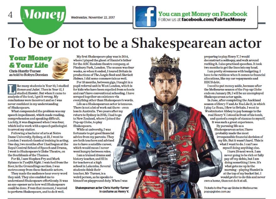 To be or not to be a Shakespearean actor - Chris Huntly-Turner
